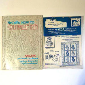 Vintage 70's Ephemera McCalls "How to Quilt It" Book and Templates